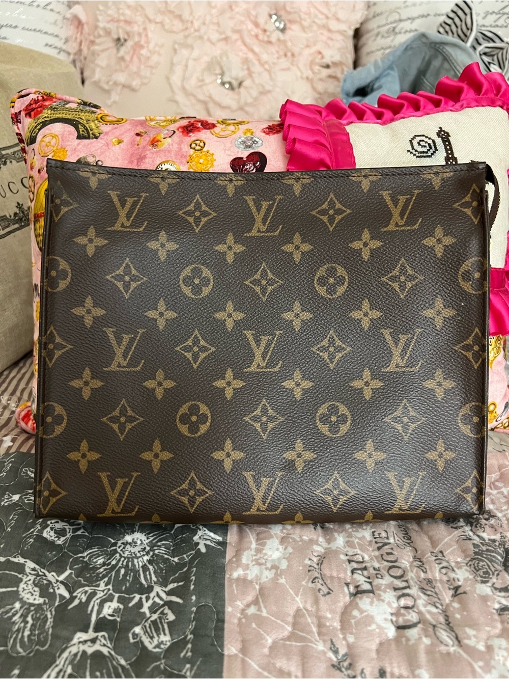Louis Vuitton Monogram Canvas Brown & Tan Pouch
